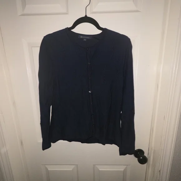 Brooks Brothers Navy Blue Cardigan Sweater Size Large - Picture 4 of 6